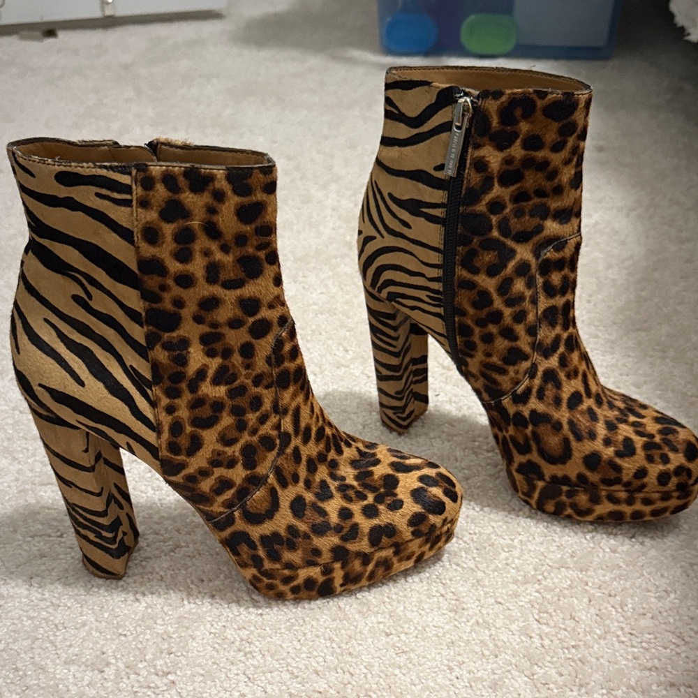 Gianni Bini Animal Print Ankle Boots